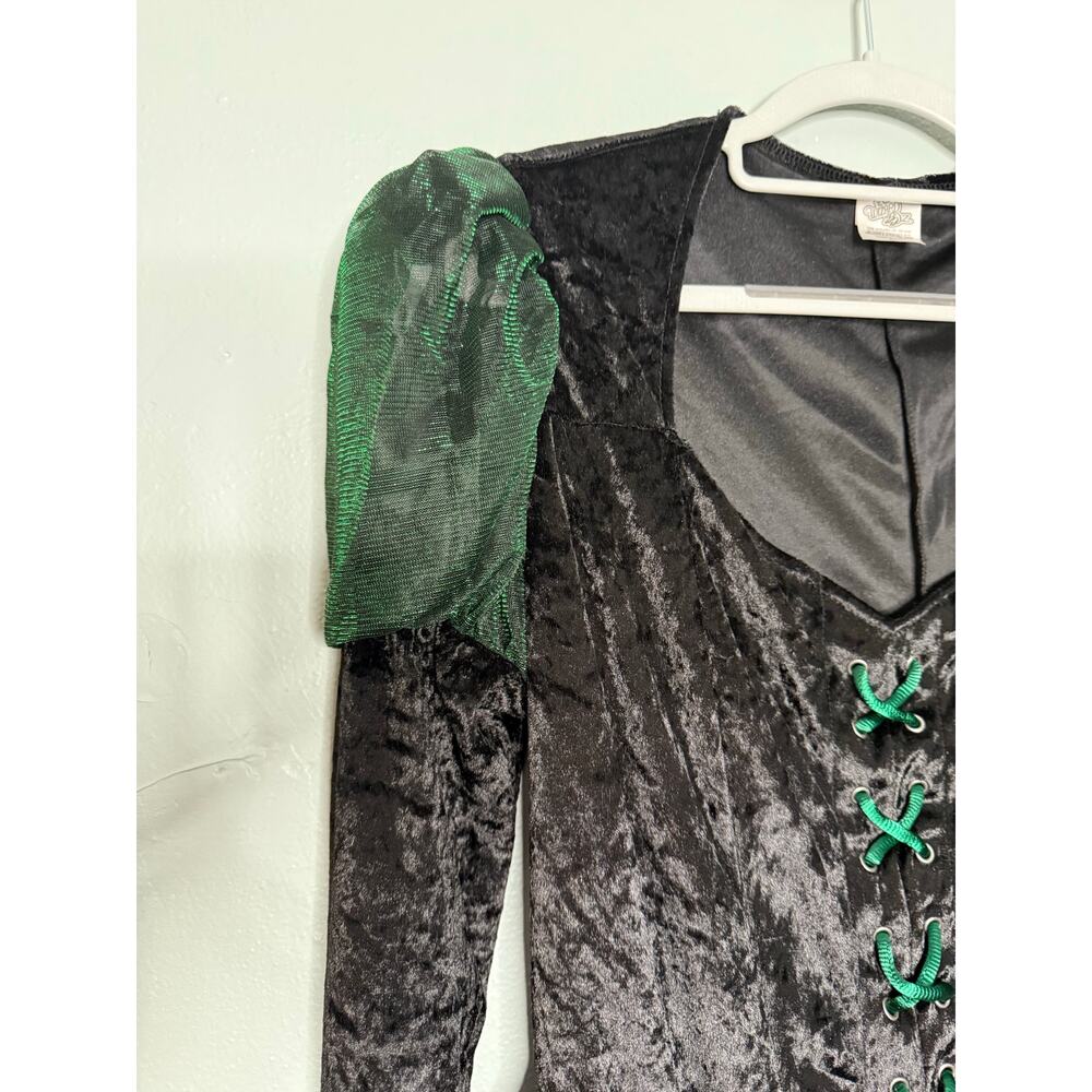 The Wizard of Oz Wicked Witch Elphaba green and black maxi dress‎ costume - Picture 7 of 13